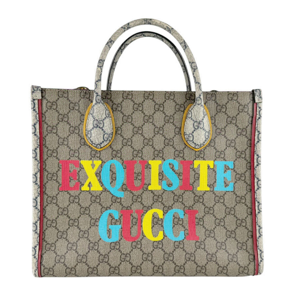 Gucci GG Supreme Canvas 2Way Shoulder Bag Navy Blue Gold